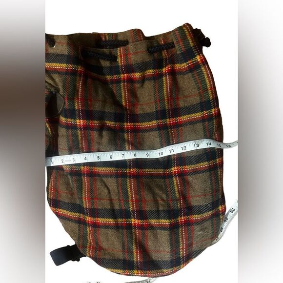 Vintage Gap Tartan Plaid Drawstring Backpack Wool Mt. Whistler Lodge Y2K 90s - Picture 9 of 11